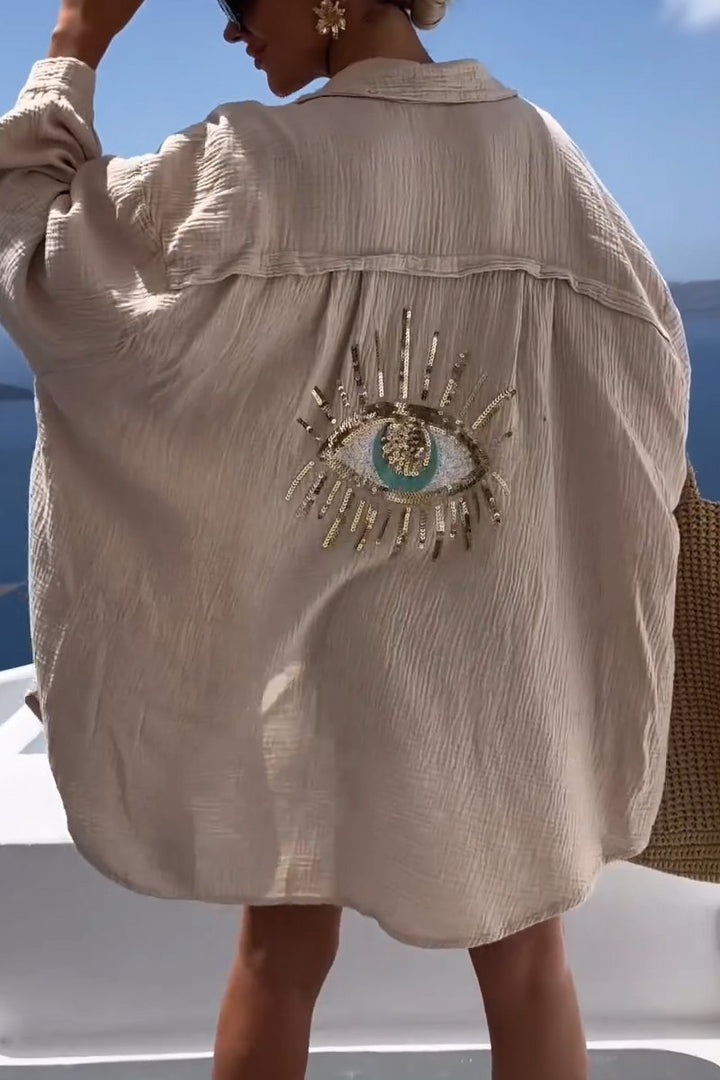 Stijlvolle dames zomer top met lange mouwen, losse pasvorm, comfortabel voor vrije tijd.