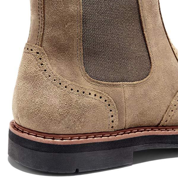 Casual khaki James heren Chelsea boots, comfortabele en trendy enkellaarzen voor dagelijkse stijl.