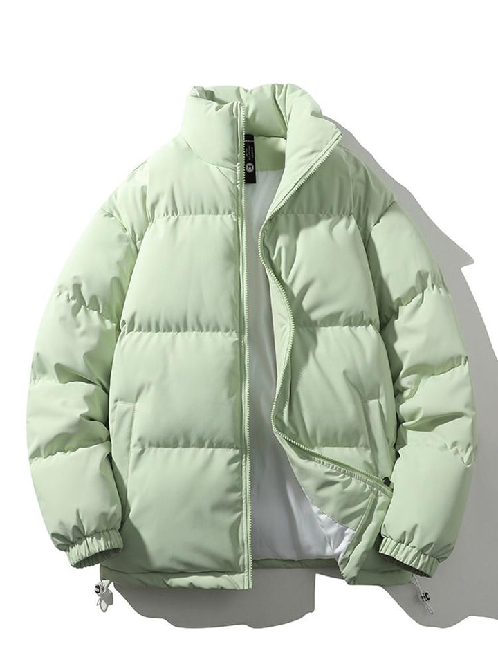Korte oversized heren winter pufferjas, gewatteerd en stijlvol, de ideale winteroutfit.