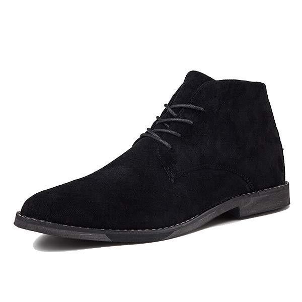 Elegante bruine herenschoen, halfhoog model, veterschoen met duurzame leren look.
