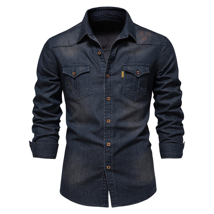 Comfortabel casual herenoverhemd met lange mouwen, perfect voor veelzijdig dagelijks gebruik. In zwart/marineblauw.