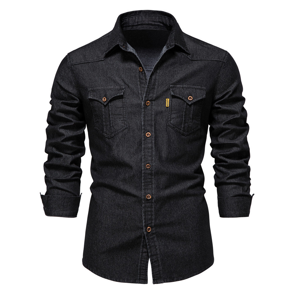 Stijlvol herenoverhemd met lange mouwen, ideaal voor smart casual gelegenheden. Verkrijgbaar in zwart en marineblauw.