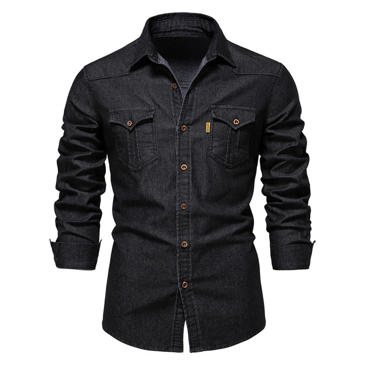 Stijlvol herenoverhemd met lange mouwen, ideaal voor smart casual gelegenheden. Verkrijgbaar in zwart en marineblauw.