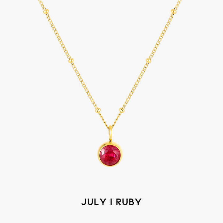 Betoverende gouden geboortesteen ketting Aurora met edelsteen, jouw persoonlijke talisman.