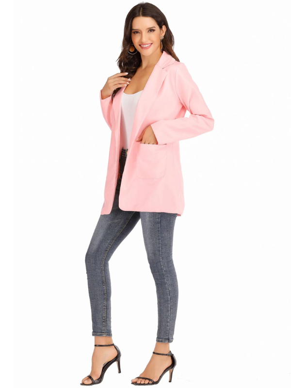 Trendy dames slim-fit vest, effen kleur. Een elegante blazer voor dames, geschikt voor zakelijke en casual looks.
