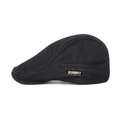 "Katoen mesh cap voor heren, casual stijl, ademend design in marineblauw met verstelbare band."