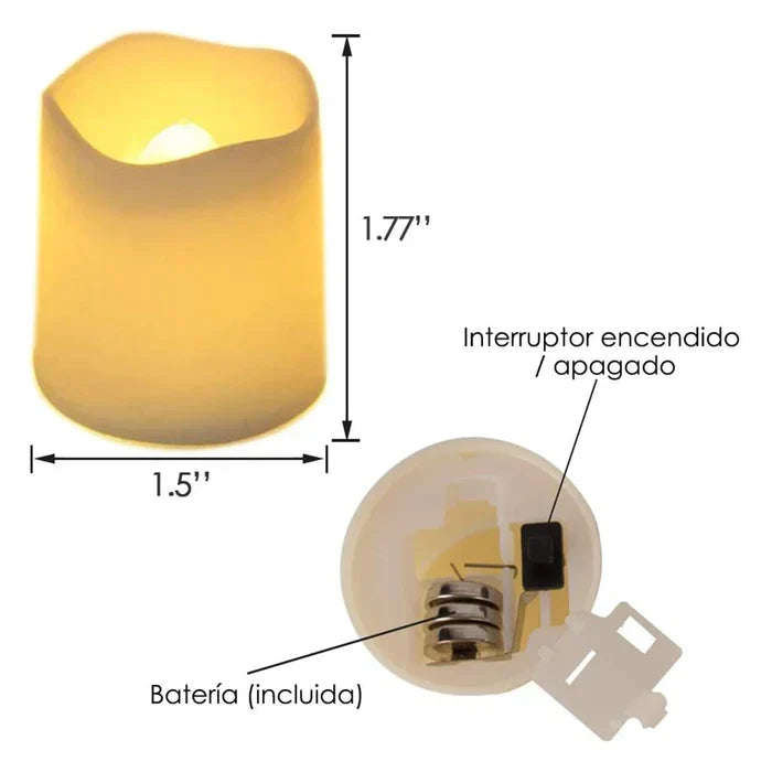 Kunststof LED kaarsen (24 stuks) met warmwit flikkerend vlamloos licht, creëren gezellige sfeer als woondecoratie.