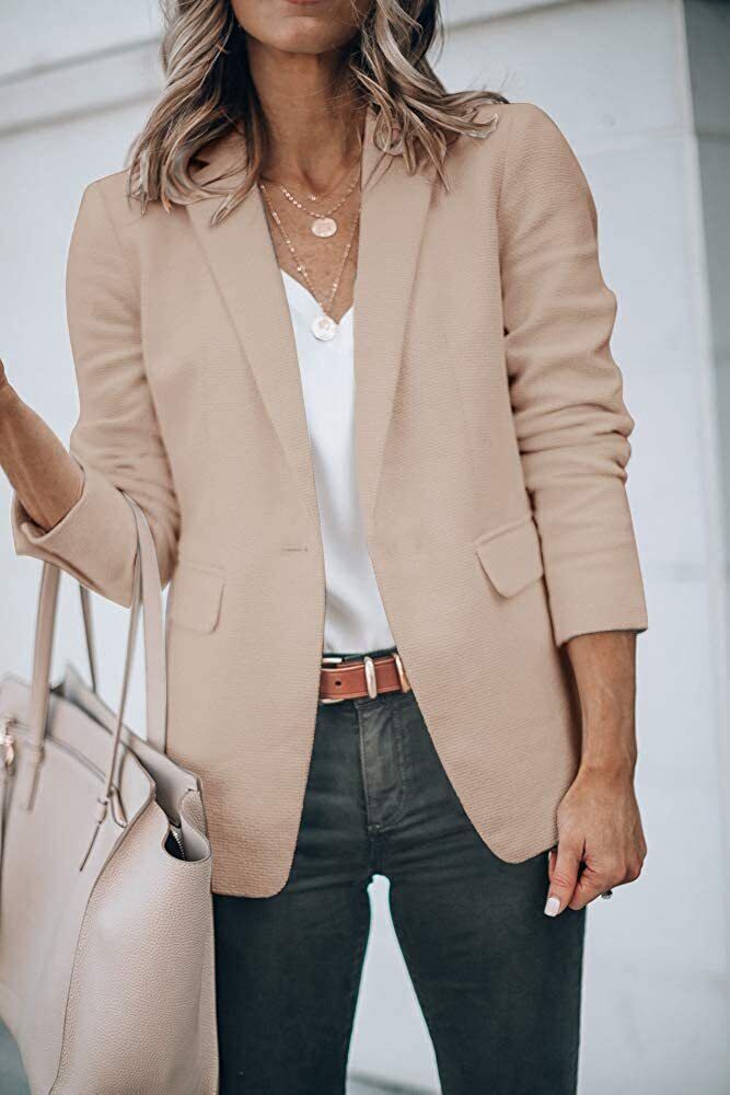 Zakelijke damesblazer Margaux, effen design, perfect voor een professionele uitstraling.