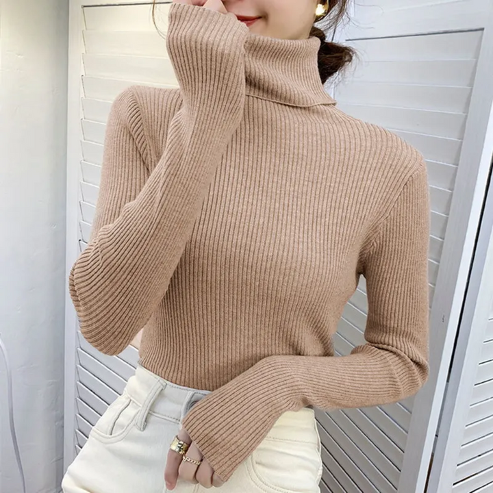 Warme winterse dames coltrui, kasjmierlook, effen, voor een tijdloze uitstraling.