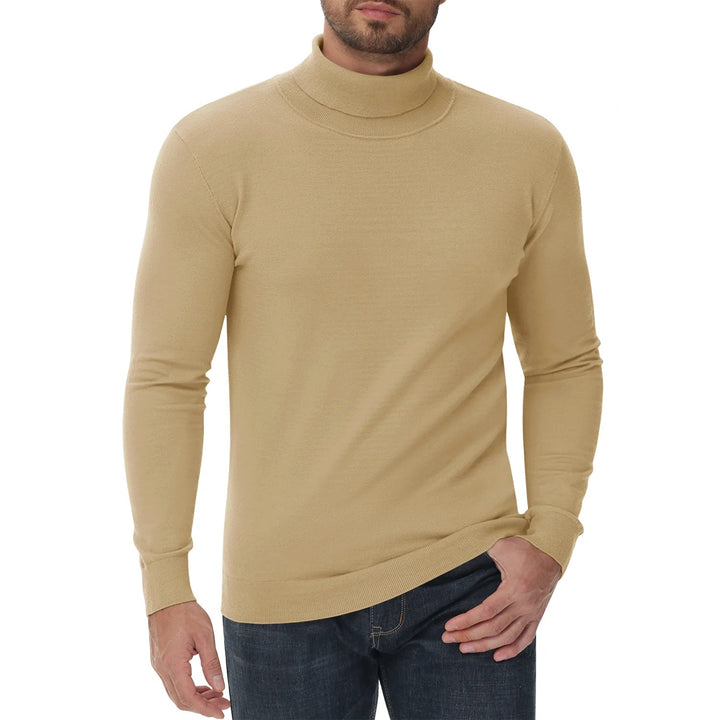 Heren gebreide coltrui, comfortabel en stijlvol voor winter. Warme herenmode kleding.