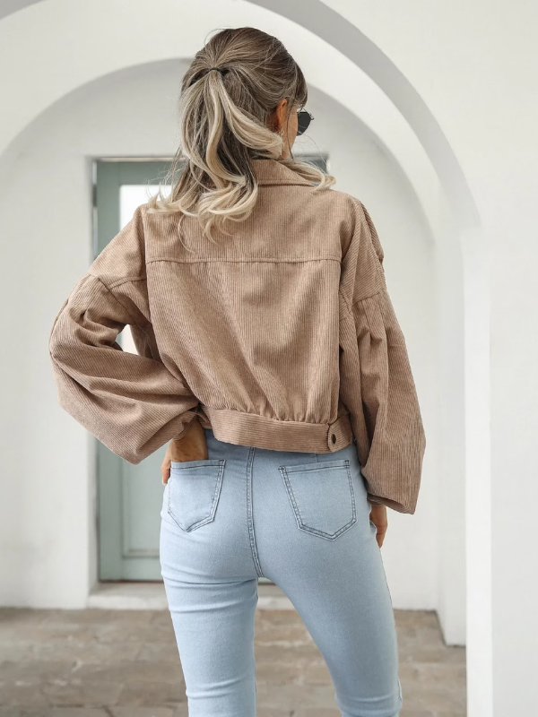 Eva dames bomberjas, cropped fit, trendy mode-item voor een retro look.