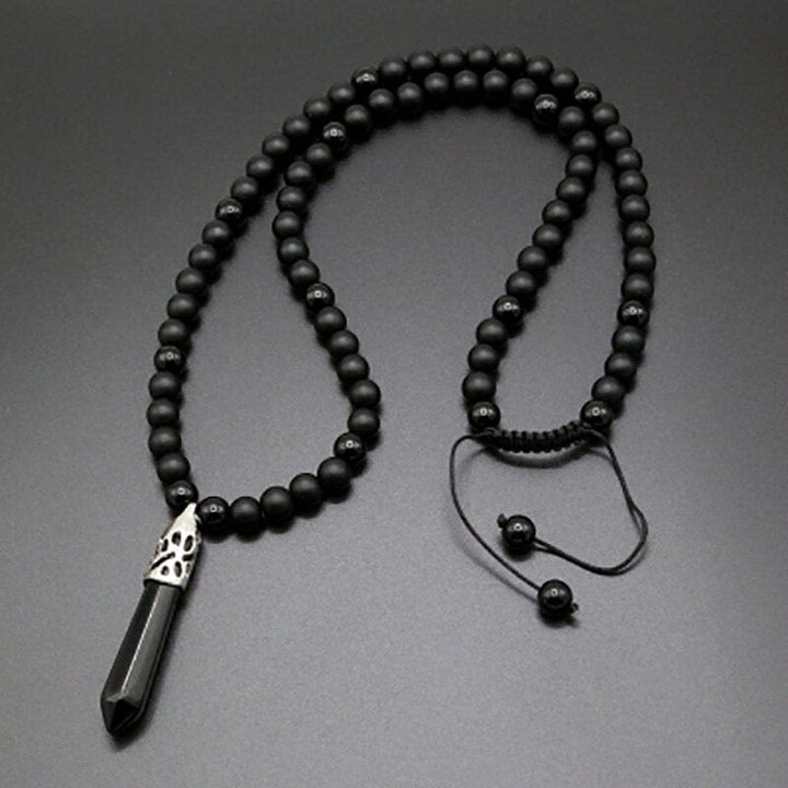 Onyx Mala Halsketting Selene, beschermende edelsteen ketting voor meditatie, yoga en innerlijke rust.