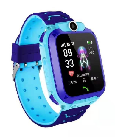 Groen GPS-kinderhorloge, een veiligheidsgadget met telefoon en nauwkeurige locatiebepaling voor kinderen.