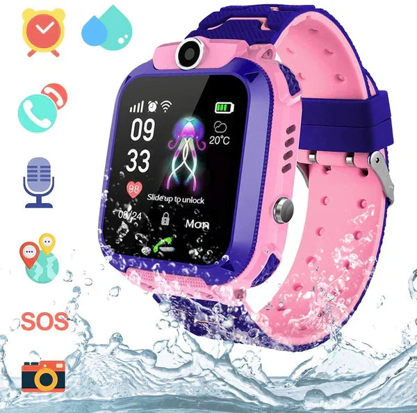 Kindvriendelijk GPS-smartwatch. Dit kindertelefoon polshorloge is een gadget voor jonge avonturiers.