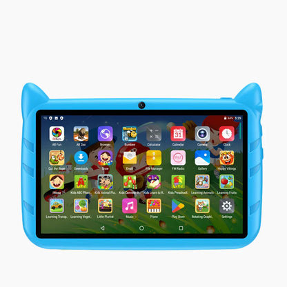 "Kindertablet met 7-inch scherm, Android 13, 5G WiFi, 4GB RAM, 64GB ROM, voorkant, ideaal voor educatie en fun"