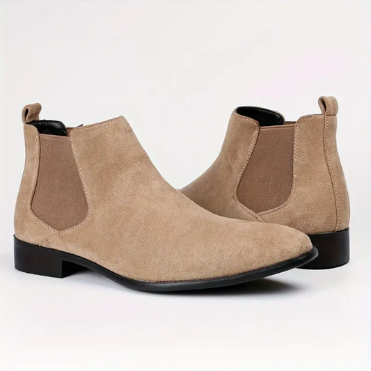 "Klassieke leren Chelsea laarzen voor heren, elegant en comfortabel, perfect voor elke gelegenheid met elastische inzetstukke