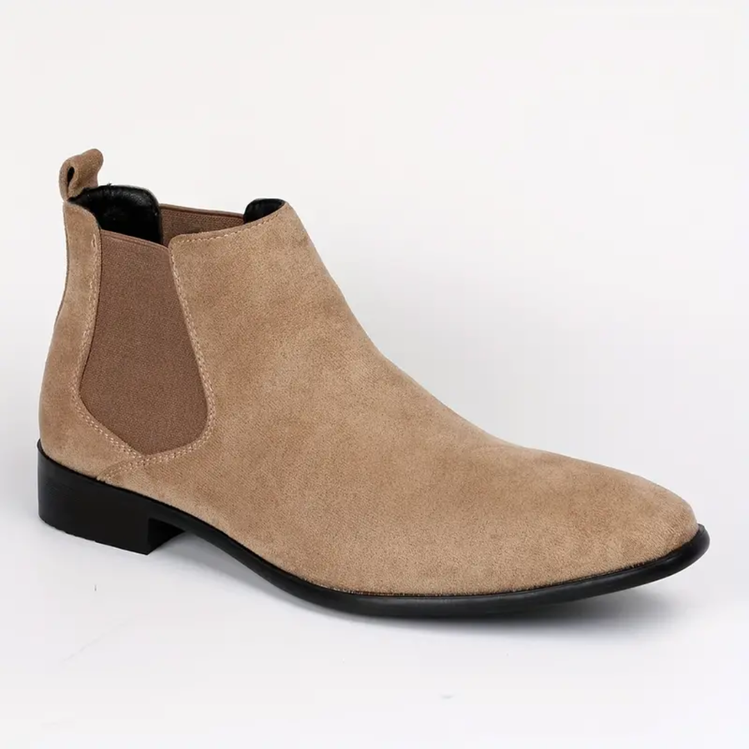 "Klassieke leren Chelsea laarzen voor heren, elegant en comfortabel, perfect voor elke gelegenheid met elastische inzetstukke