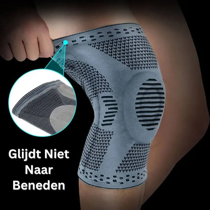 Verstelbare kniebrace die stevige ondersteuning biedt, perfect voor pijnverlichting en een actief leven.