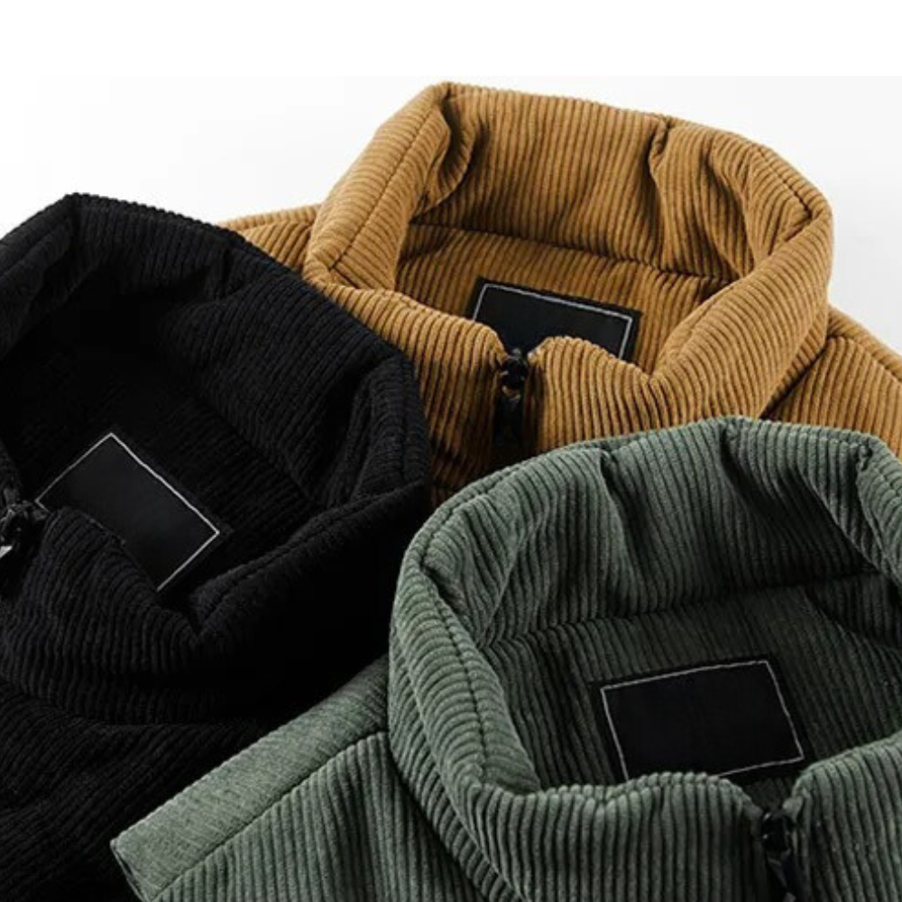 Comfortabel corduroy heren bodywarmer vest voor extra warmte en stijl in de winter.