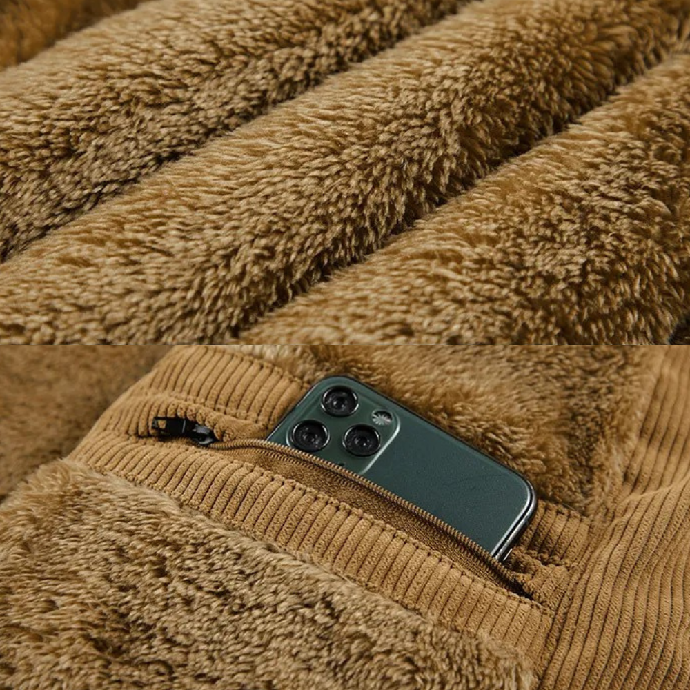 Warm heren corduroy wintervest, stijlvolle bodywarmer met rits voor optimaal comfort.
