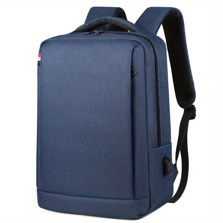 Blauwe laptoprugzak, gestructureerd voor optimale organisatie van werk- en studiebenodigdheden.