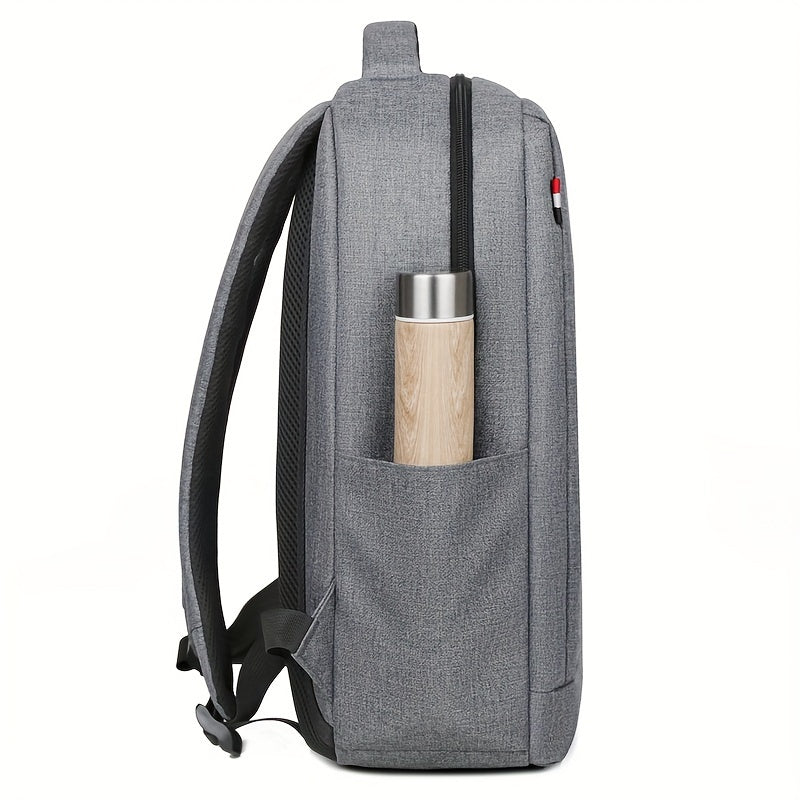 Unisex laptoprugzak, grijs van kleur, voor werk en school. Organiseer je spullen gemakkelijk en stijlvol.