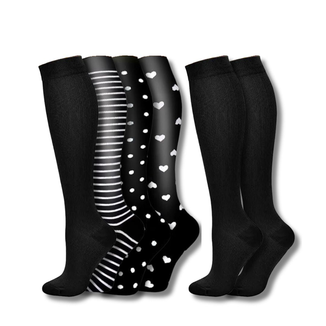 VitalEase dames compressiesokken, voorkomt vermoeide benen en zwelling. Orthopedische beenondersteuning voor vitaliteit.