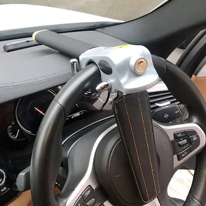 "Krachtig verstelbaar autostuurslot met robuuste vergrendeling voor effectieve diefstalpreventie, eenvoud & veiligheid."