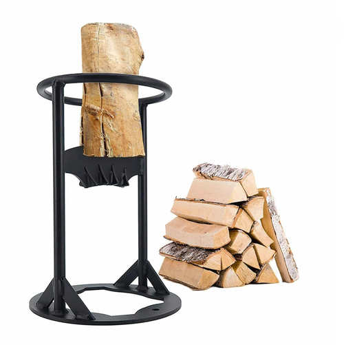 Robuuste houtklover voor het veilig en snel kloven van brandhout; duurzaam doe-het-zelf tuingereedschap.