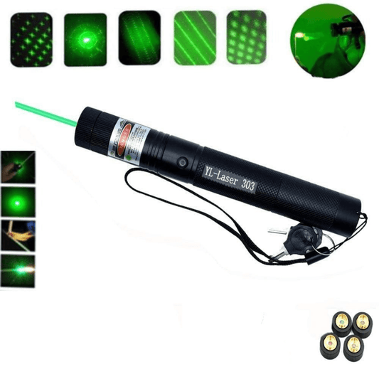 "Krachtige laserpointer 303, robuust ontwerp, ideale gadget voor presentaties en sterrenkijken, compact en draagbaar."