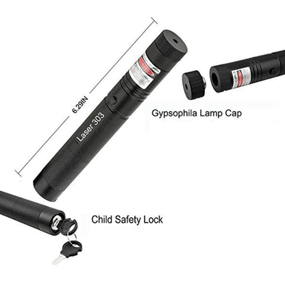 "Krachtige laserpointer 303, robuust ontwerp, ideale gadget voor presentaties en sterrenkijken, compact en draagbaar."