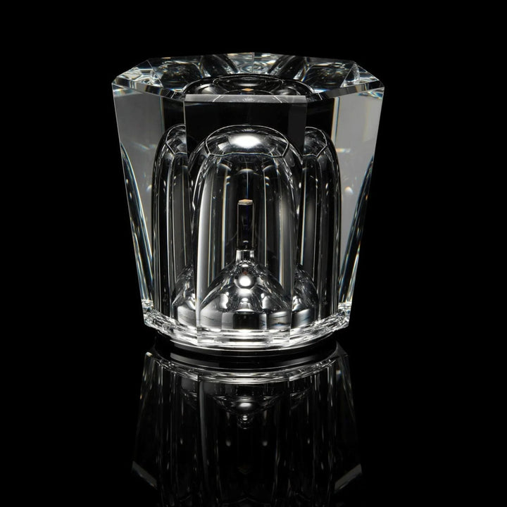 Sfeervolle LED tafellamp, kristal glas, oplaadbaar, perfect voor slaapkamer of woonkamer.