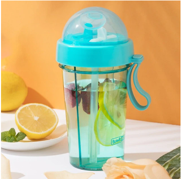 Outdoor waterfles met dubbel compartiment. Perfect voor wandelen, kamperen en reizen; houdt je gehydrateerd.
