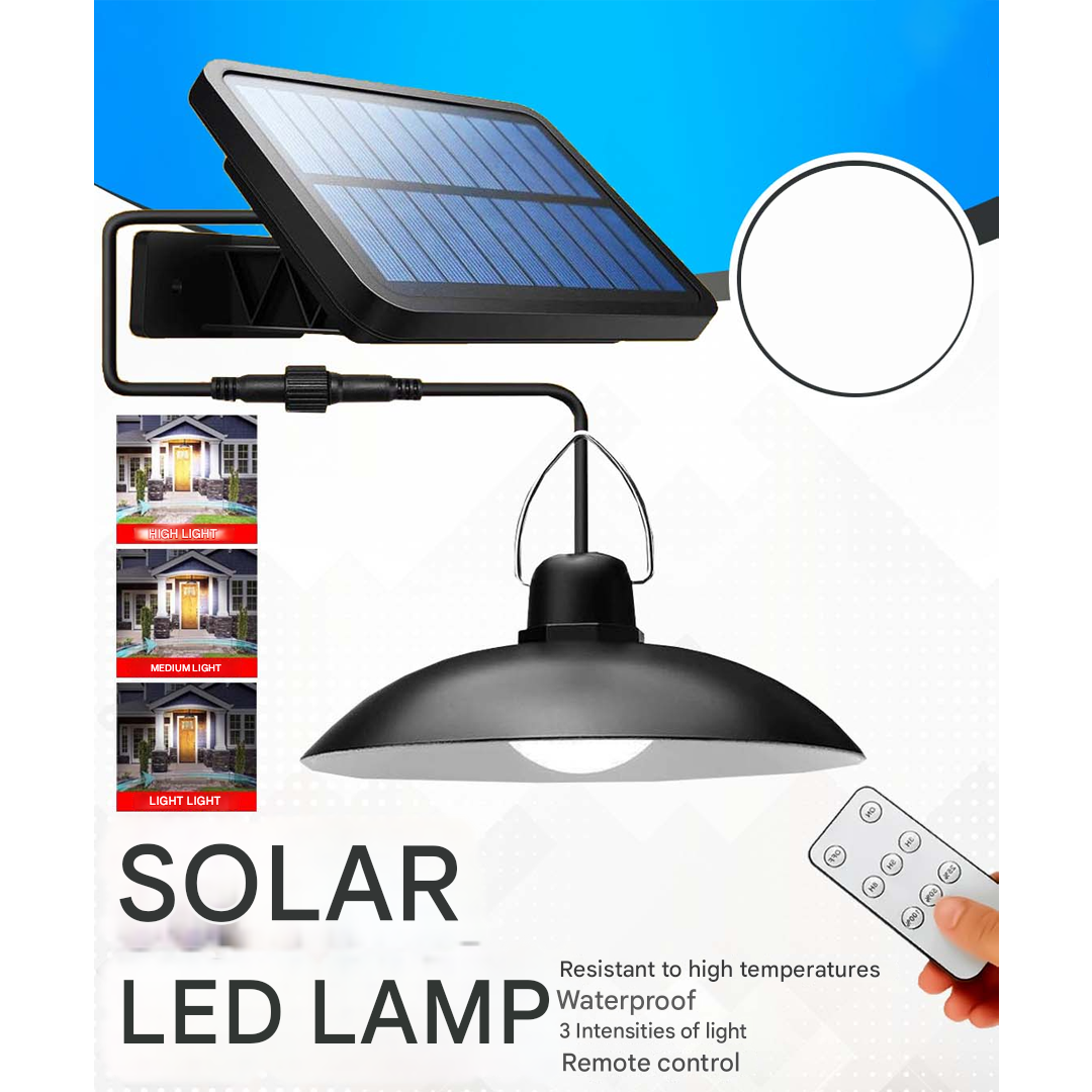 Zonnepaneel van de TwinRay draadloze solar LED lampenset, vangt daglicht op voor gratis verlichting.