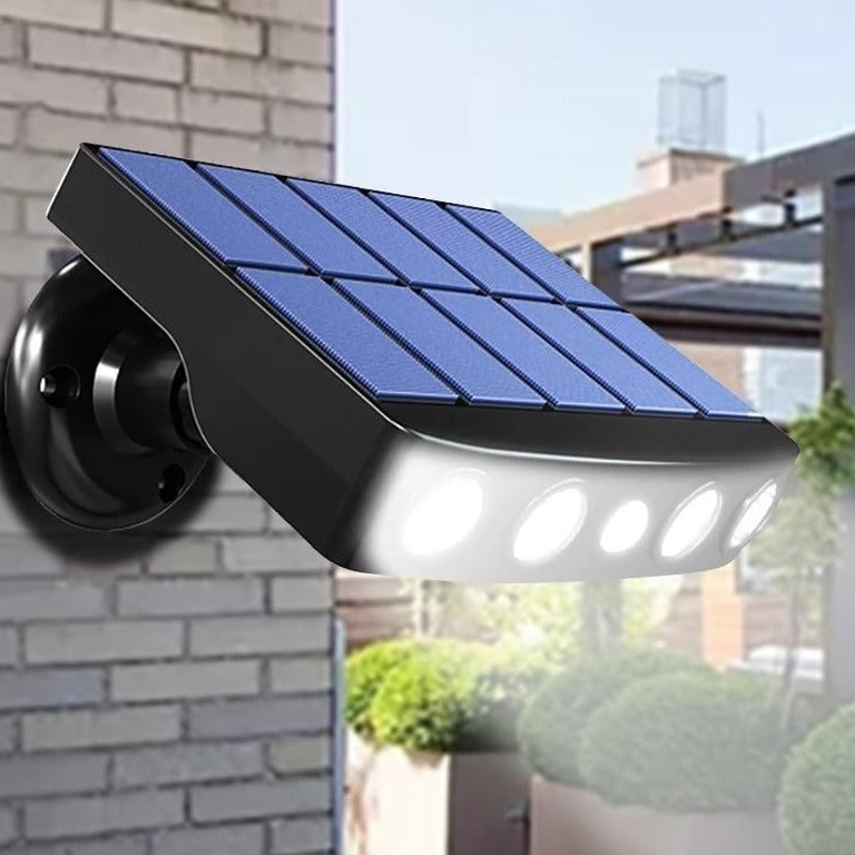 Krachtige solar buitenlamp met bewegingssensor voor optimale tuinverlichting.