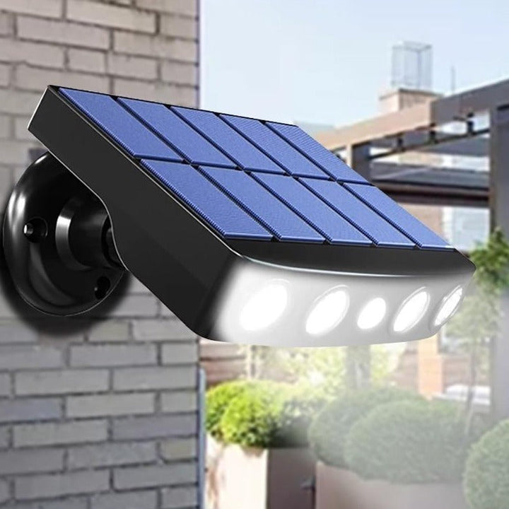 Krachtige solar buitenlamp met bewegingssensor voor optimale tuinverlichting.