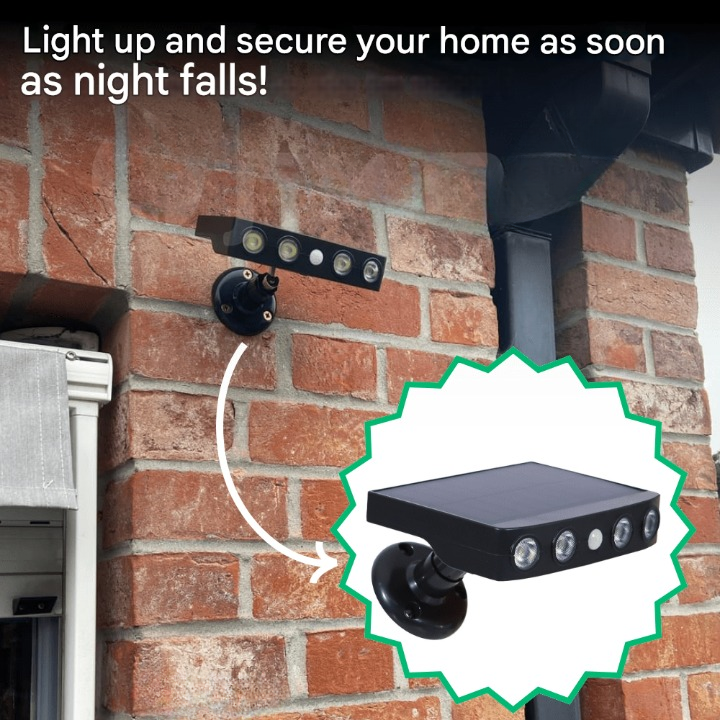 Krachtige lichtopbrengst van deze solar buitenlamp met bewegingssensor voor optimale zichtbaarheid.