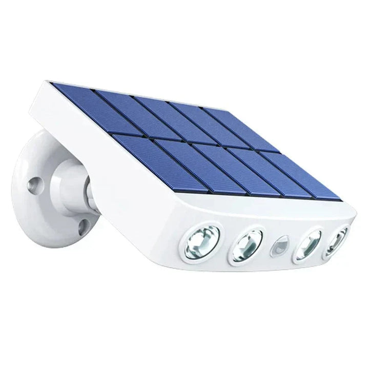Moderne solar buitenlamp met bewegingssensor, ideaal voor paden, deuren en terrassen.