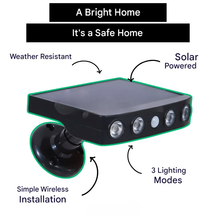 Eenvoudig te monteren solar buitenlamp met bewegingssensor voor wand- of schuttingverlichting.