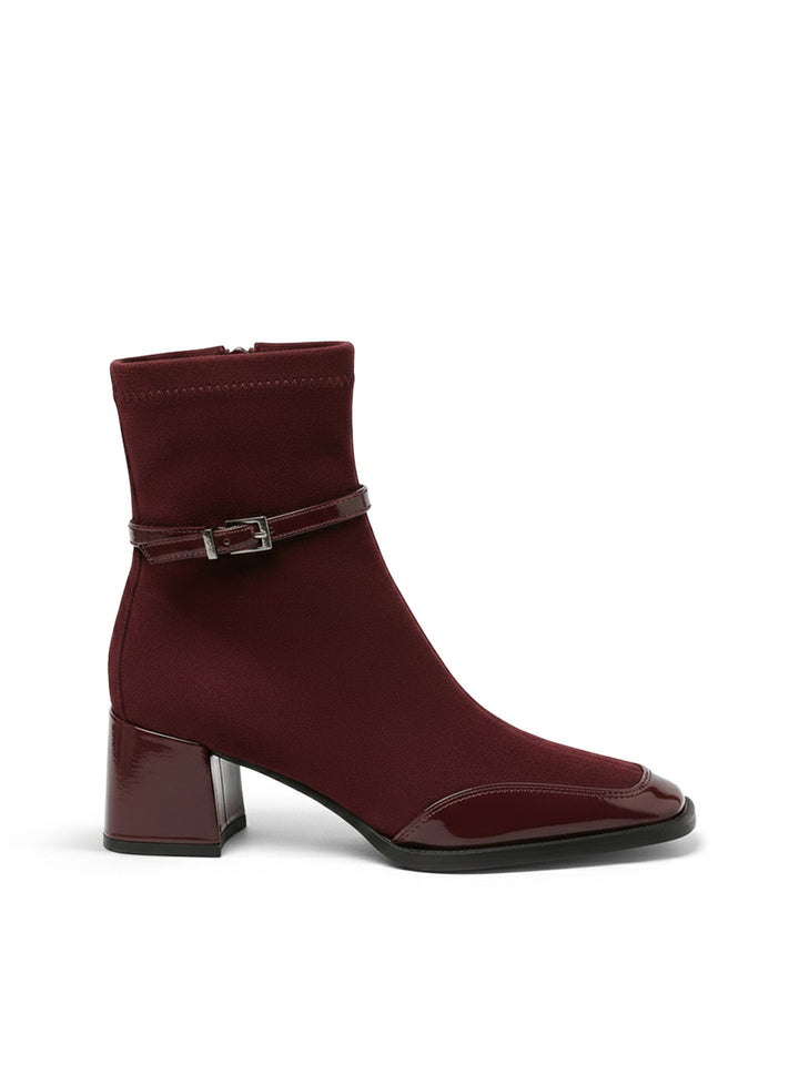 Dames orthopedische enkelboots met vierkante neus en comfortabele blokhak.