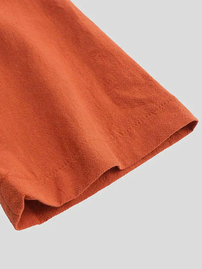 "Lang katoenen-linnen overhemd, vooraanzicht, stijlvol en elegant design, perfect voor zakelijke en casual gelegenheden."