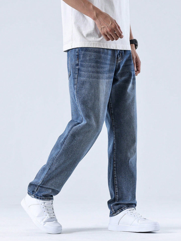 Rechte pijpen herenjeans, casual en comfortabel voor dagelijks gebruik.