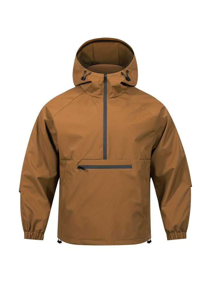 Comfortabele heren pullover windbreaker Lars, casual lente/herfst jas met capuchon, lichtgewicht en praktisch.