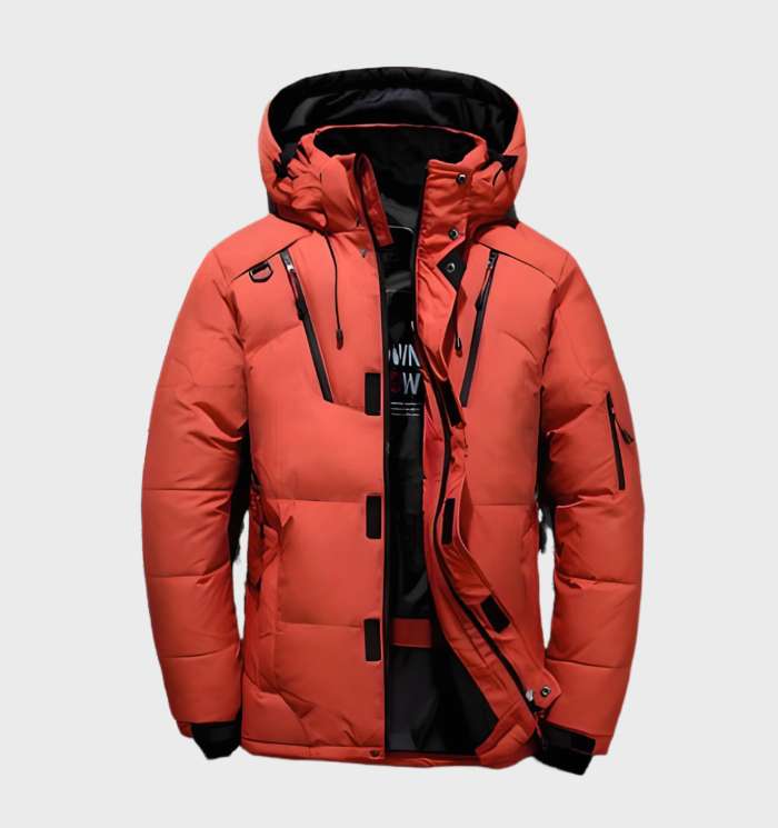 Heren pufferjack met capuchon, warm en stijlvol voor de winter. Ideaal voor casual outdoor mode.