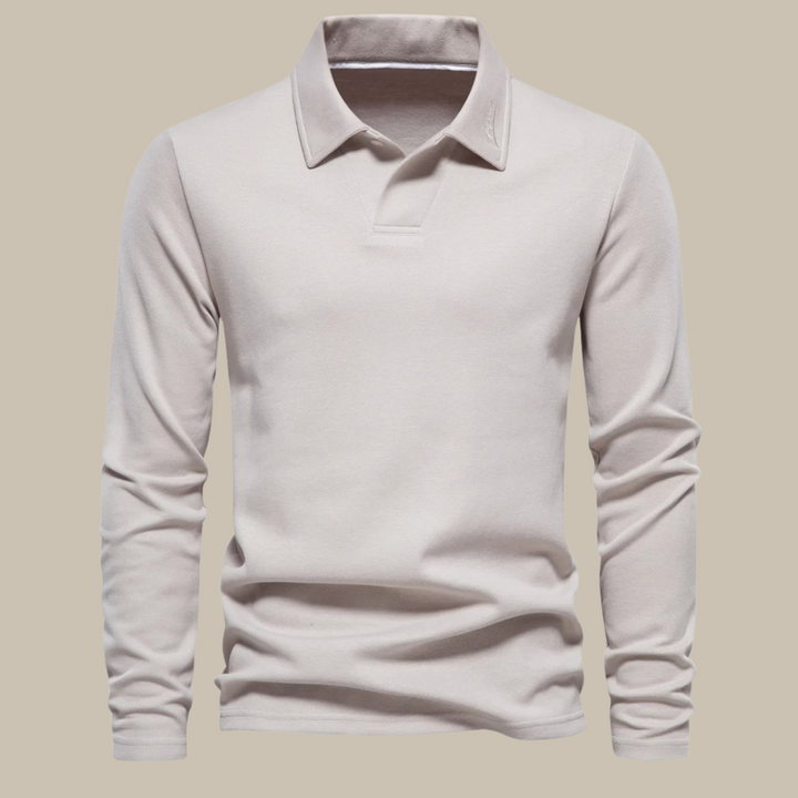 Heren poloshirt met lange mouwen, tijdloze stijl voor elke gelegenheid. Comfortabel katoen.
