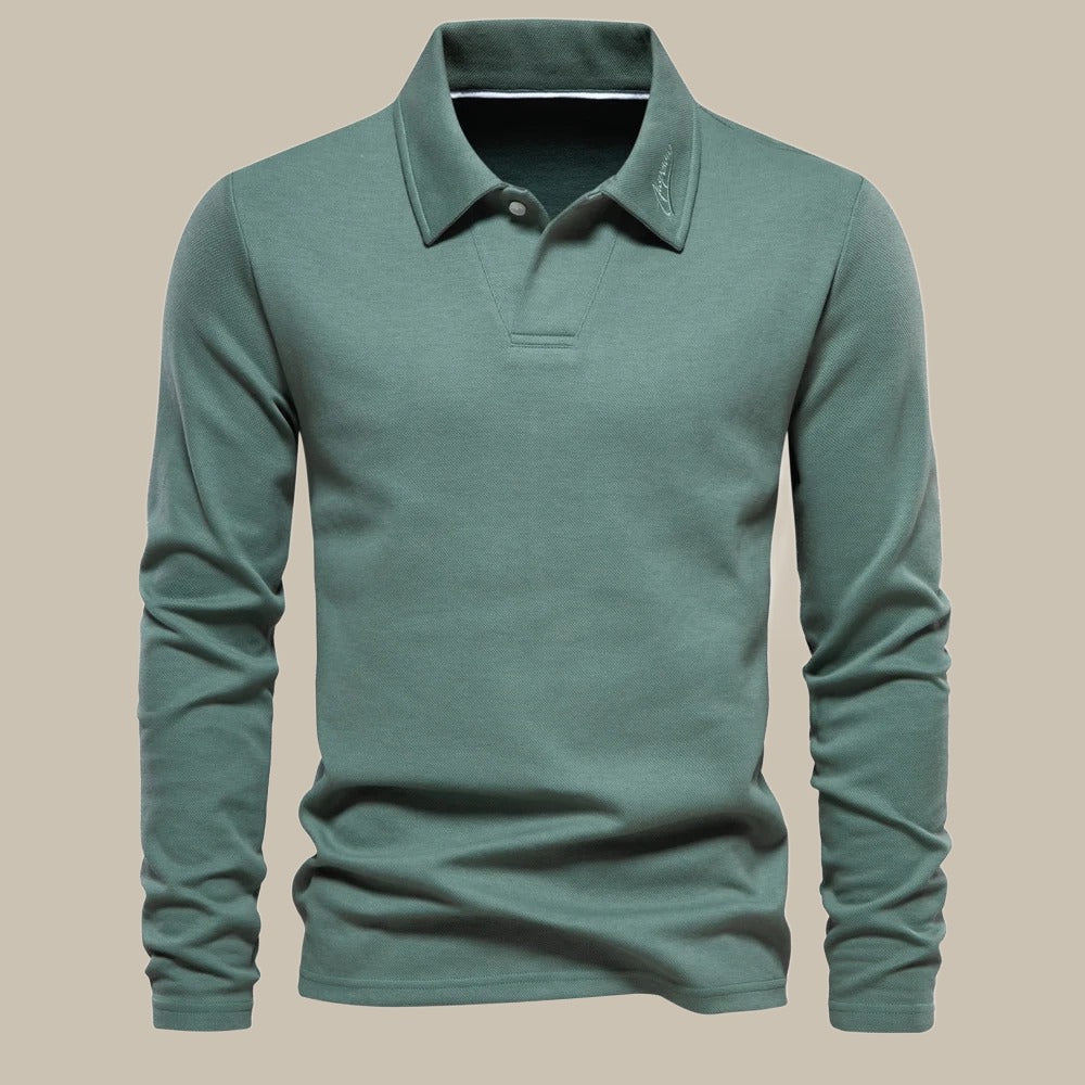 Comfortabel heren poloshirt met lange mouw, ideaal als casual shirt voor alle seizoenen.