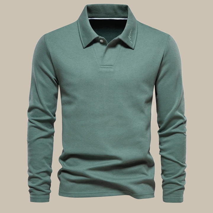 Comfortabel heren poloshirt met lange mouw, ideaal als casual shirt voor alle seizoenen.