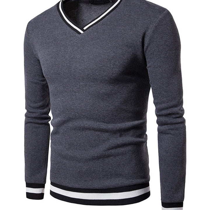 Heerlijk warm colourblock heren sweatshirt met V-hals, van zachte stof, voor ultiem draagcomfort.