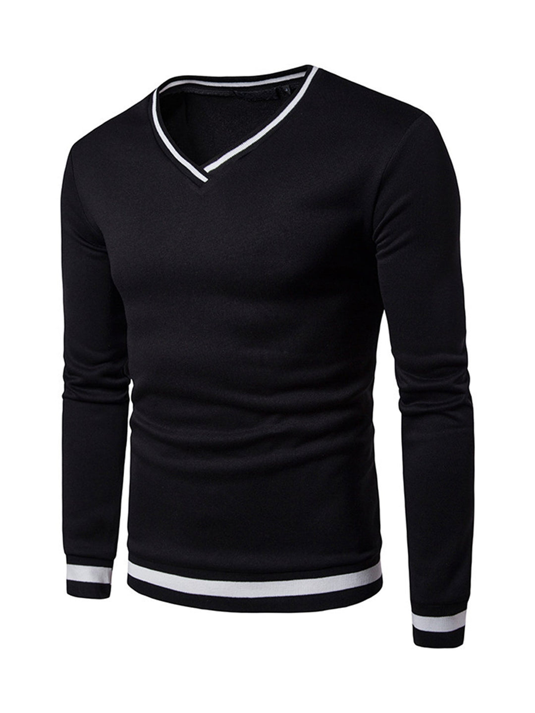 Comfortabel warm heren colourblock sweatshirt, V-hals design, lange mouwen. Geschikt voor herfst/winter.
