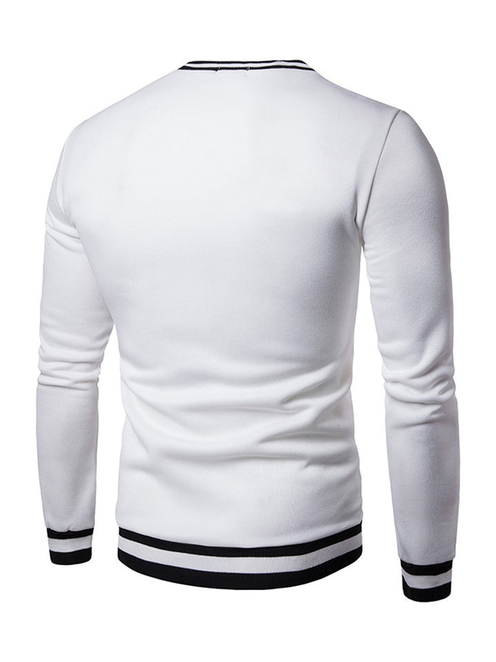 Casual heren colourblock sweatshirt met V-hals voor dagelijks comfort en een trendy look.